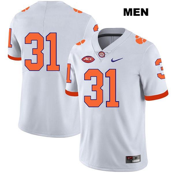 Men's Clemson Tigers #31 Mario Goodrich Stitched White Legend Authentic Nike No Name NCAA College Football Jersey QHU0046DD